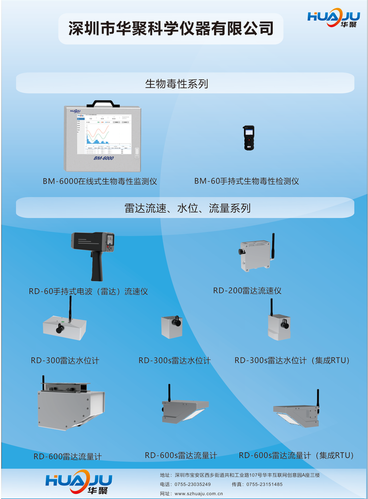 流速儀、水位計、流量計、毒性檢測儀
